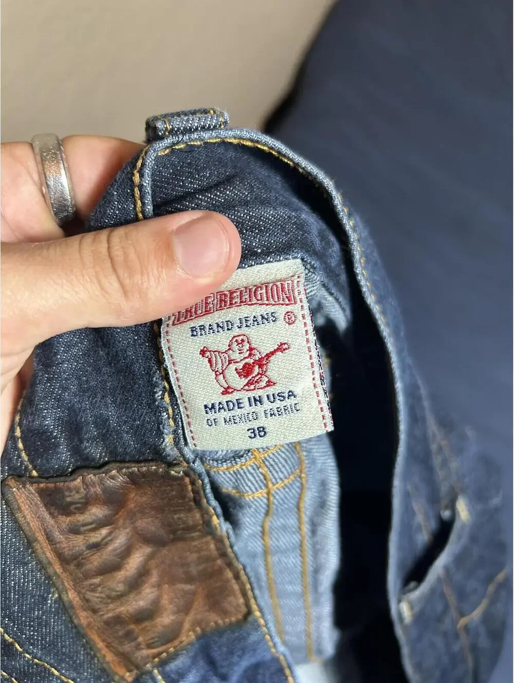 True Religion Brand Jeans Men's Dark Wash Bootcut Denim Jeans Size 36